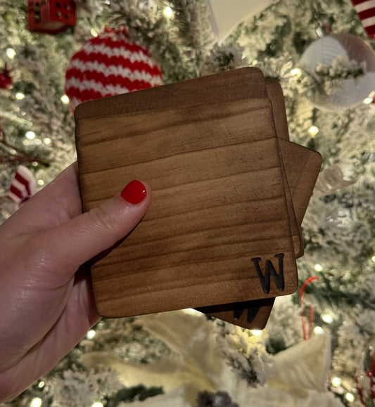 Monogram Wood Custom Coasters